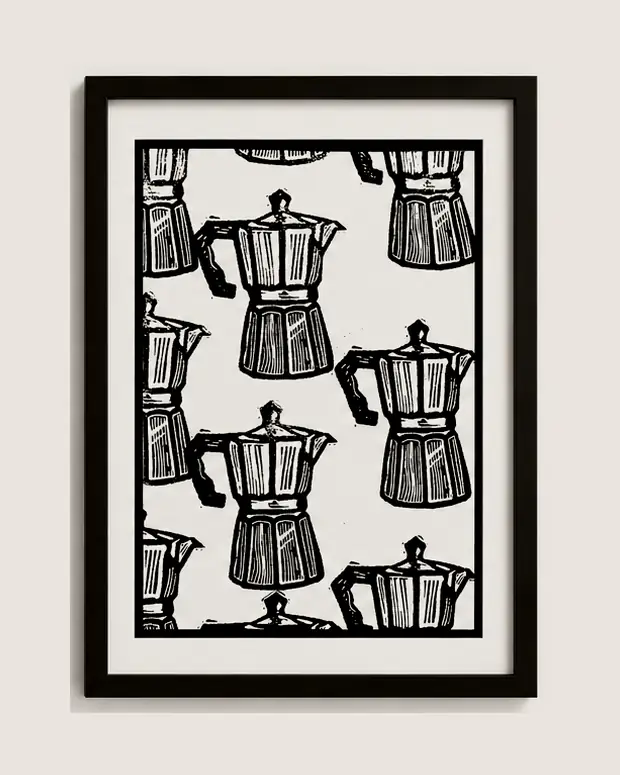 Moka — linocut, A5